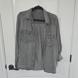 Kut from the Kloth Gray Denim Blouse